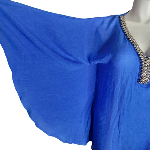 Royal Blue Cover Up Top by Zucar Size O/S - Picture 2 of 3